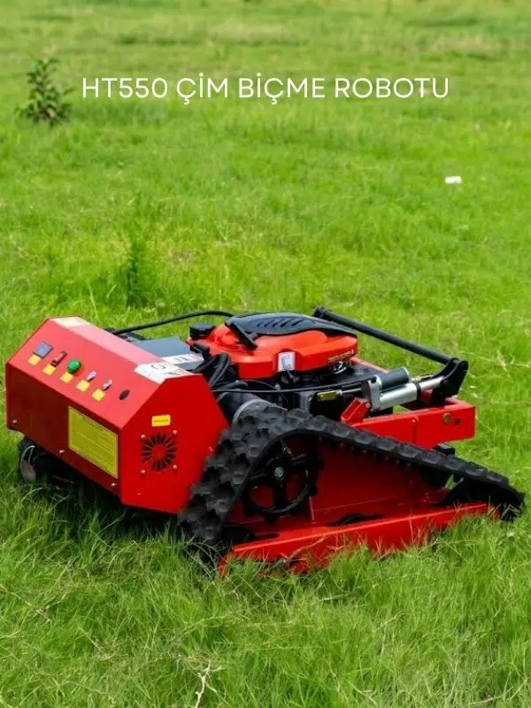 Uzaktan Kumandalı Paletli Çim Biçme Robotu , Benzinli Çim Biçe Makinesi – Hightop HT-550