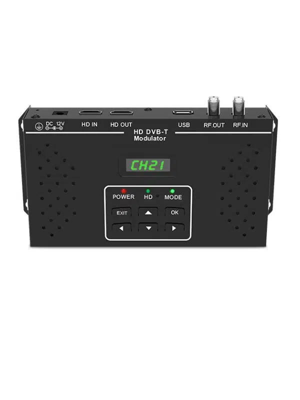 Gecen DM‑01THB DVB‑T Dijital RF Modülatör – HDMI/AV Kaynak İçin Çoklu TV Yayın Modülatörü