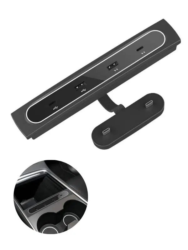 Tesla Model 3/Y 27W Hızlı Şarjlı Akıllı Docking Station – USB Hub