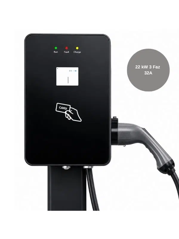 Bluesky CDZ-C 22kW Tip 2 AC Elektrikli Araç Şarj İstasyonu – 3 Fazlı, Su Geçirmez Duvar Tipi