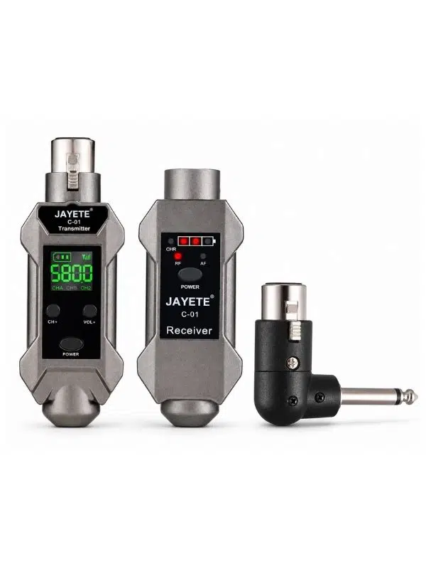 JAYETE C‑01 Kablosuz Mikrofon Dönüştürücü – 48V Phantom Power, 30–50m UHF Alıcı Verici