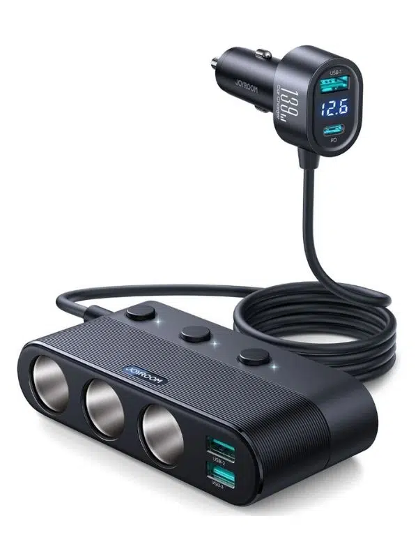 JOYROOM JR-CCL01 139W 7 in 1 Araç Çakmaklık Splitter ve Şarj Cihazı – Çoklu USB Port