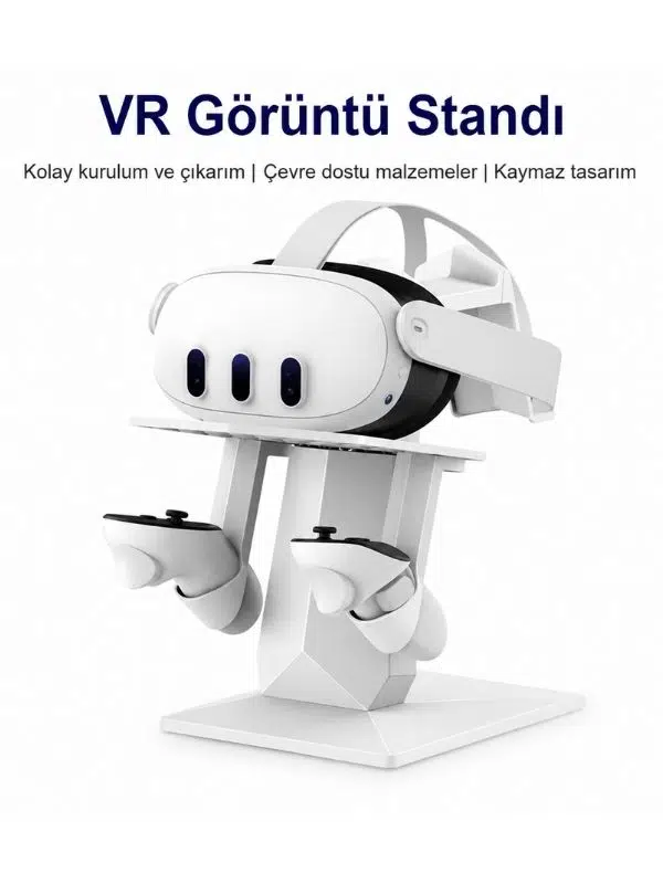 VRH1 VR001-WHITE VR Gözlük Tutucu Stand – Meta Quest 3 / Oculus Quest 2 / PS VR 2 / Pico 4 Uyumlu