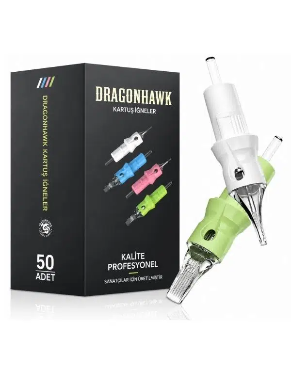 Dragonhawk LY-50-4 Dövme Kartuş İğneleri – 50 Adet Karışık Boyut Steril Paket