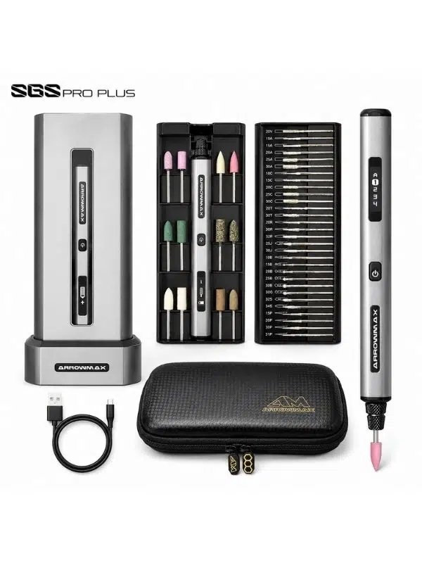 Arrowmax SGS PRO PLUS AM-199214 Akıllı Gravür ve Parlatma Kalemi – 42 Parça Set