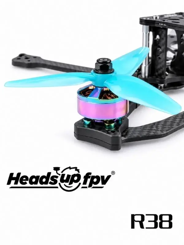 HQProp R38 FPV Drone Yarış Pervanesi Mavi | Dayanıklı Polikarbonat 2CW+2CCW 4'lü Paket 