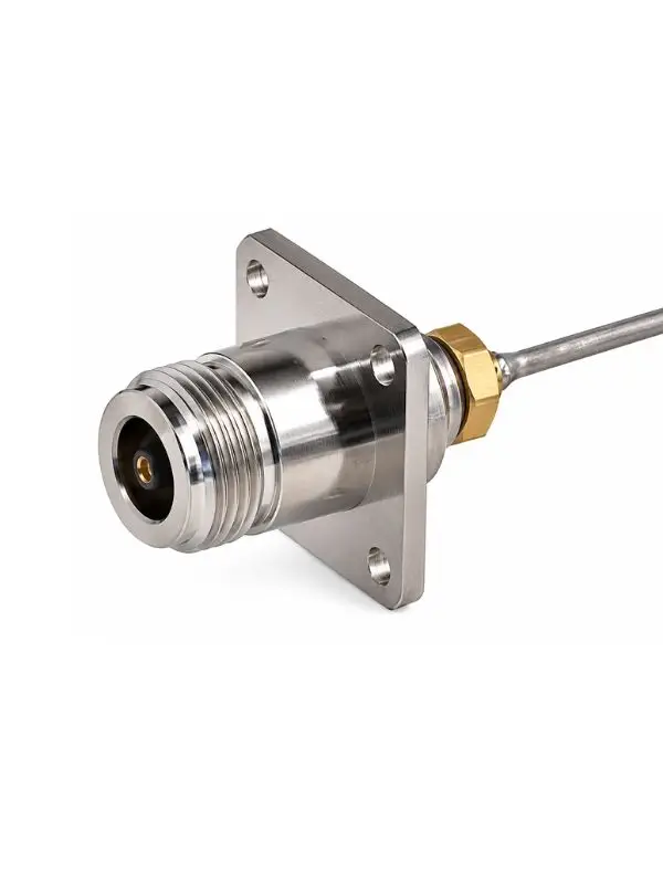 Huber+Suhner 25_N-50-3-9/133_NE 50 Ohm N Dişi Flanşlı Panel Tipi RF Konnektör