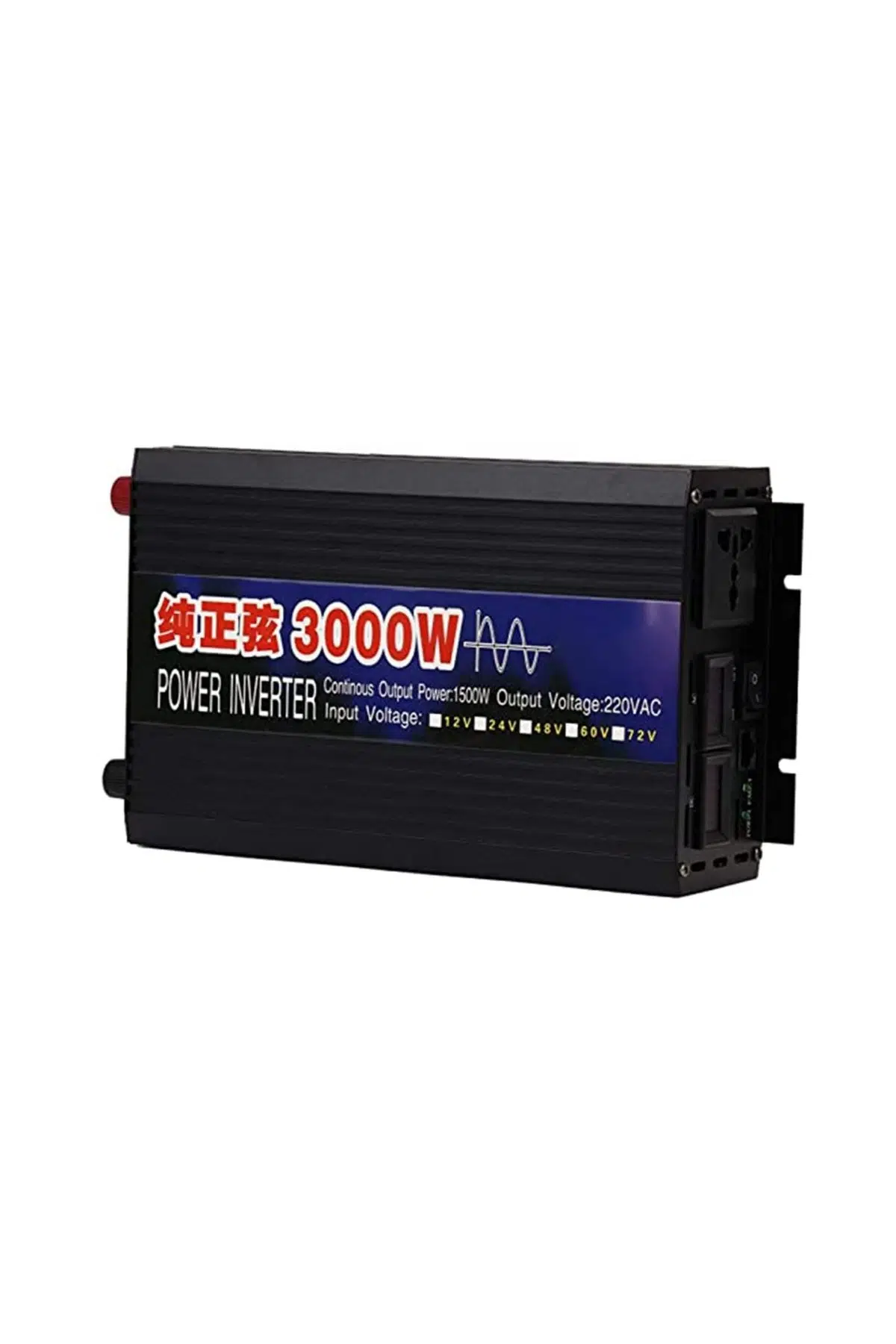 Saf Sinüs Güç Çevirici İnverter 3000W  DC 12V 24V 48V 60V ila 110V 220V AC Dönüştürücü