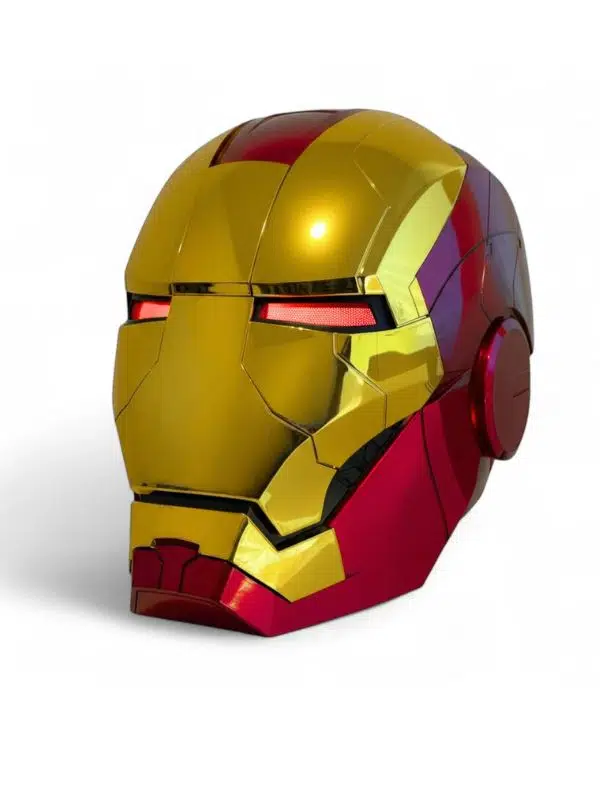 Iron Man Demir Adam Kask Ses Komutlu Led Gözler