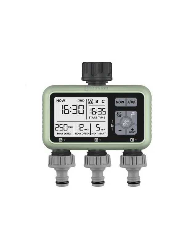 Bahçe ve Bitkiler İçin Elektronik Sulama Zamanlayıcı – 3 Bölge Programlanabilir Timer