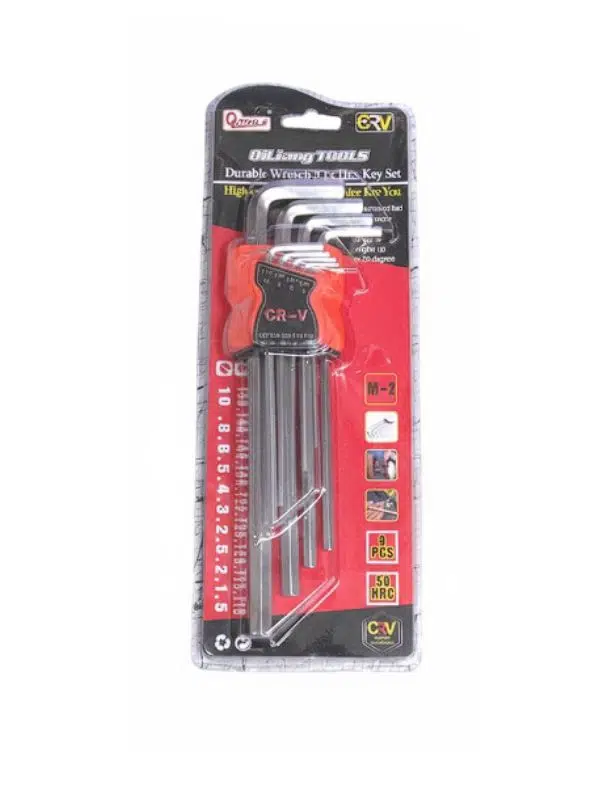 Uzun Allen Tk Tools 9 Parçalık Tork Başlı Allen Anahtar Seti