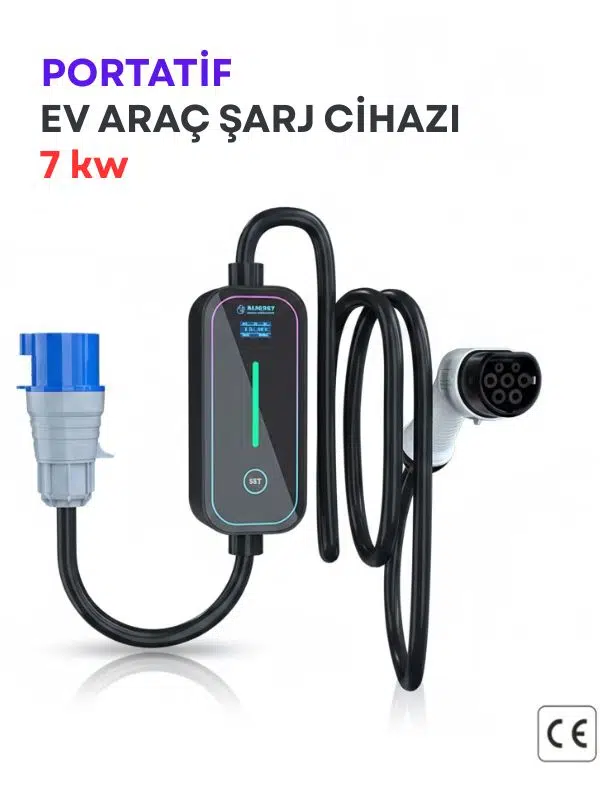 Bluesky 7kW 16A Type1 EVSE Seviye 2 Taşınabilir Elektrikli Araç Şarj Cihazı