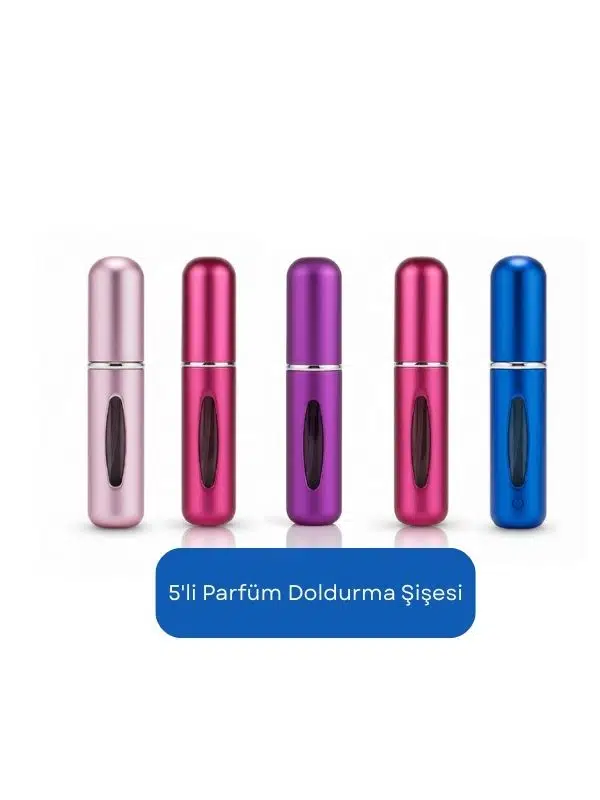 5 Adet Doldurulabilir Parfüm Şişesi, Taşıma Kolaylığı, Dayanıklı Atomizer