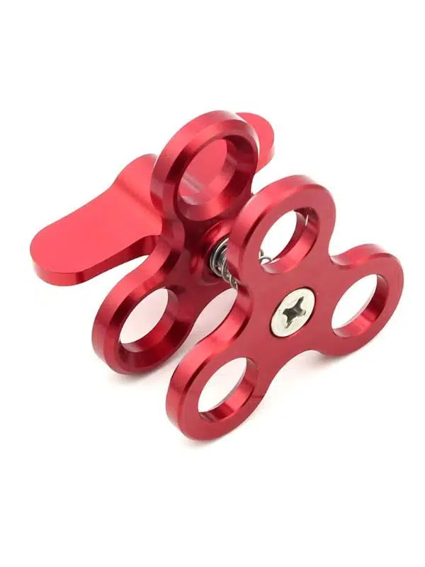 Sreuyong 3 Delikli Dalış Işıkları Top Kelepçe | Alüminyum Montaj Braketi, Kırmızı