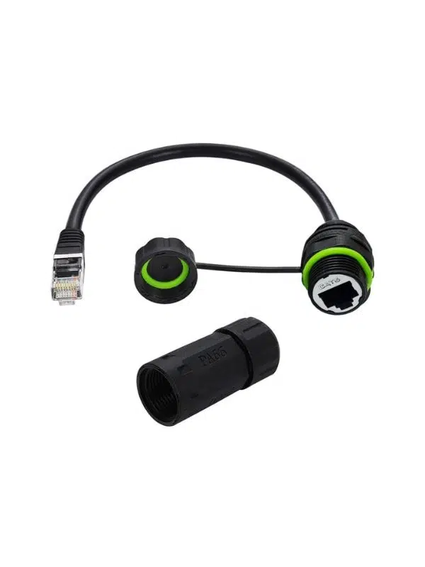 RJ45 IP68 Su Geçirmez Ethernet Konnektörü - M20 Panel Tipi Dişi-Dişi Konnektör (Cat6/Cat5e)