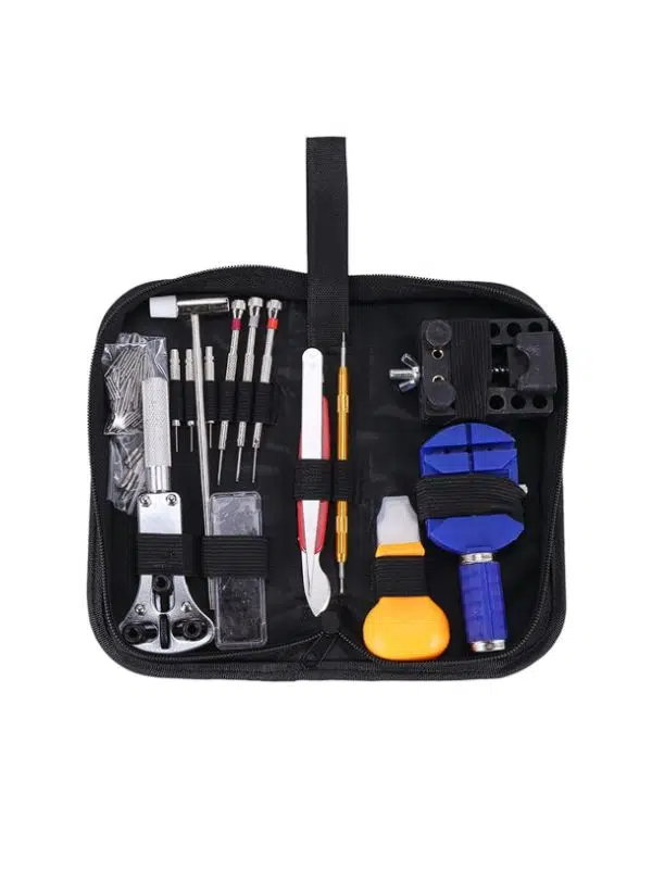 Profesyonel Saat Tamir ve Kordon Ayarlama Seti – Pil Değiştirme ve Bakım Kiti (Taşıma Çantalı)