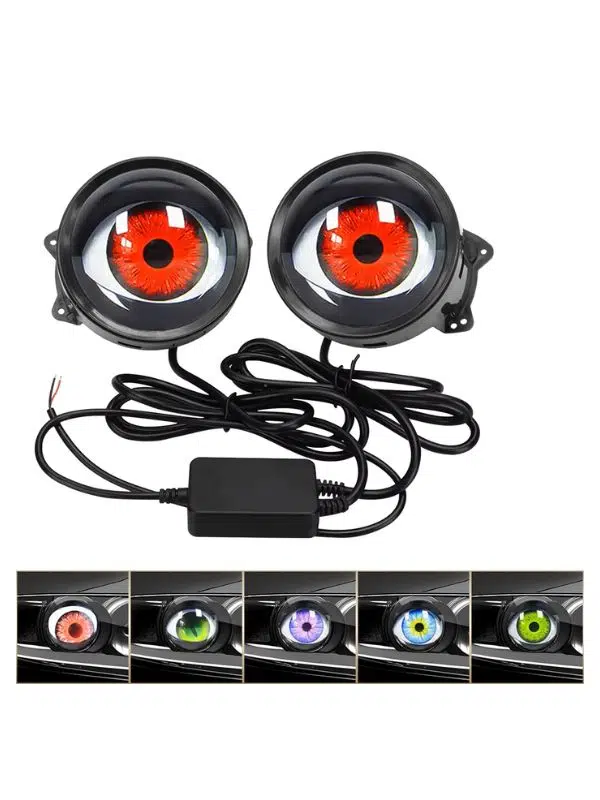 Araba Ön Far Modifiye LED Devil Göz Projektör – 6 Mod, 12-36V