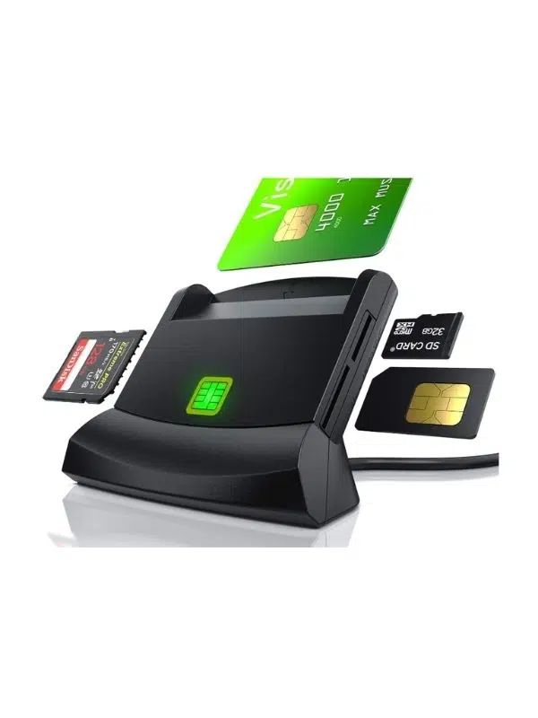 CSL USB Akıllı Kart Okuyucu – SIM, Akıllı Kart, SD ve microSD Destekli Çoklu Kart Okuyucu (Siyah)