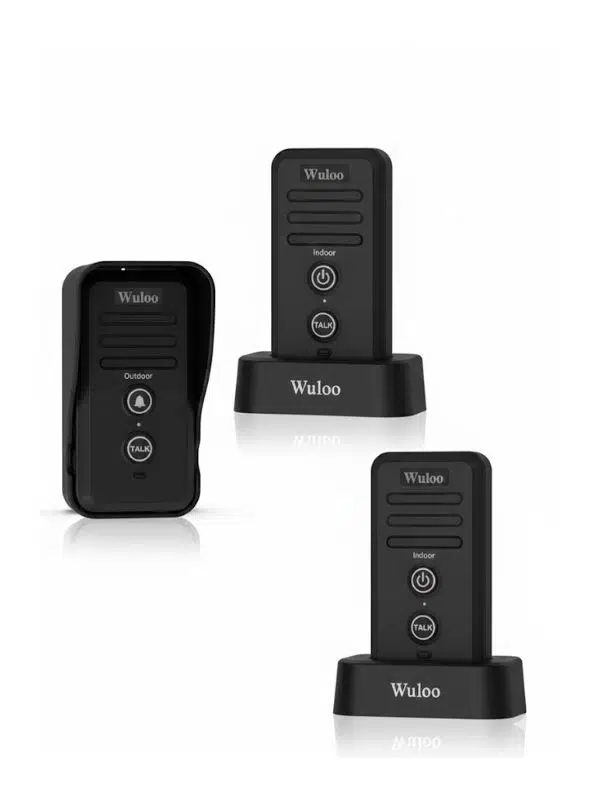 Kablosuz İnterkom ve Kapı Zili Sistemi - Wuloo W1810-12 - 1 Dış Mekan, 2 İç Mekan Cihazı