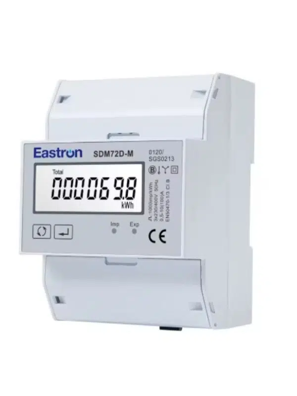 Eastron SDM72D-M MID Sertifikalı Üç Fazlı RS485 Modbus Akıllı EV Metre – 22kW AC Şarj İçin DIN Ray Enerji Ölçer