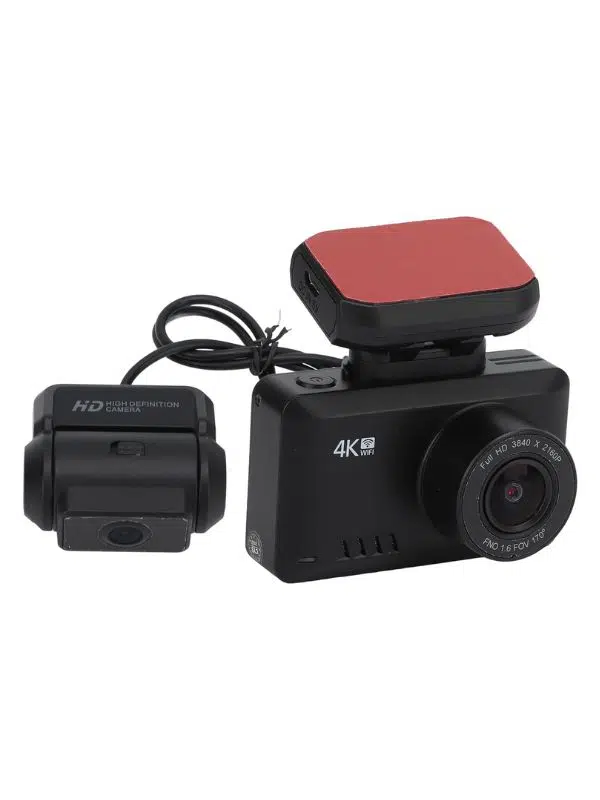 4K Çift Kamera Araba Dashcam | WiFi , Gece Görüşlü, 170° Geniş Açılı Suya Dayanıklı Araç Kamerası