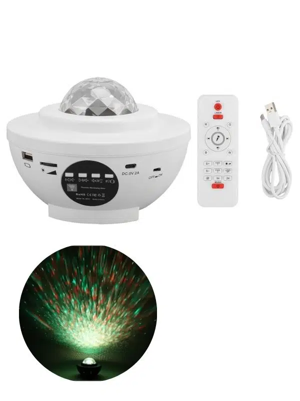 Galaxy Yıldız Projektör Gece Lambası | USB Güçlü, Uzaktan Kumandalı, Müzik Kontrollü Atmosfer Işığı