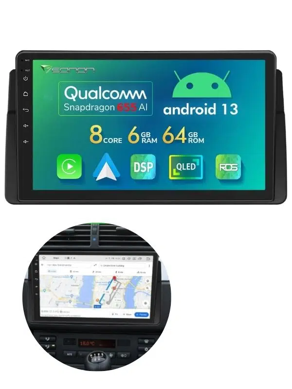 Eonon E46A12S Android 13 Oto Teyp – BMW E46 Uyumlu 9” Dokunmatik Multimedya Sistemi - 4G Destekli