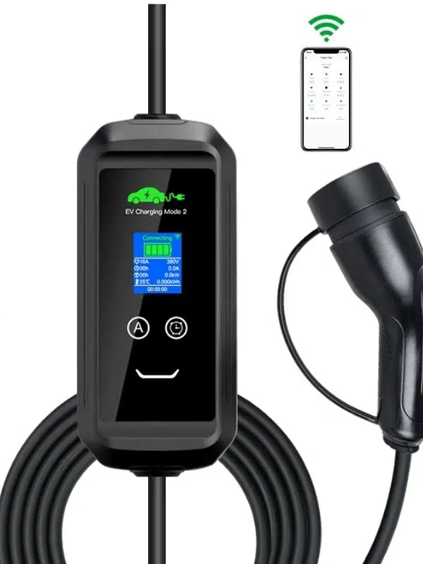 3.6 kW Taşınabilir Elektrikli Araç Şarj Ünitesi | 5M Kablo, Ayarlanabilir Akım (6-16A)