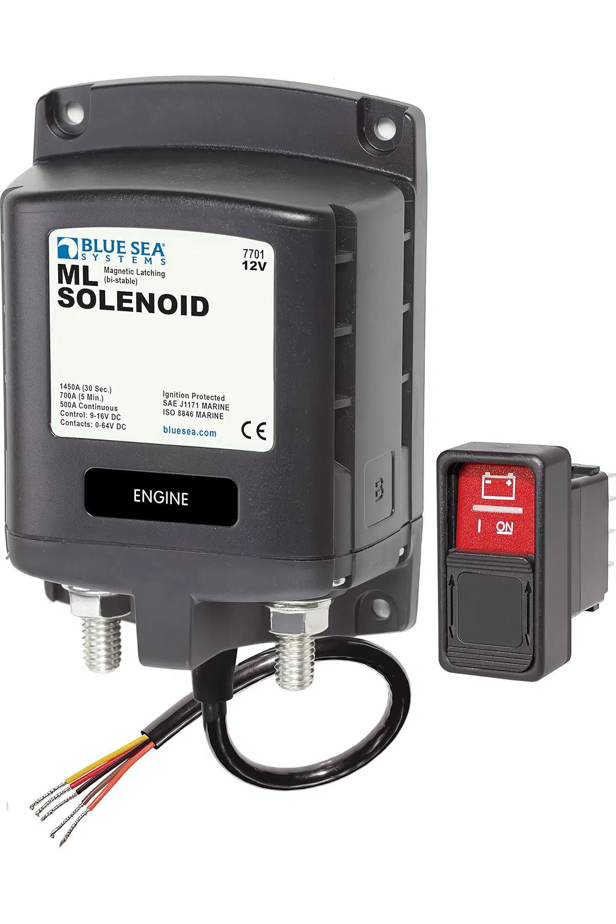 Blue Sea Systems ML Serisi ML-RBS Uzaktan Kontrollü Akü Şalteri 12V 500 Amper IP67 - Blue Sea 7700