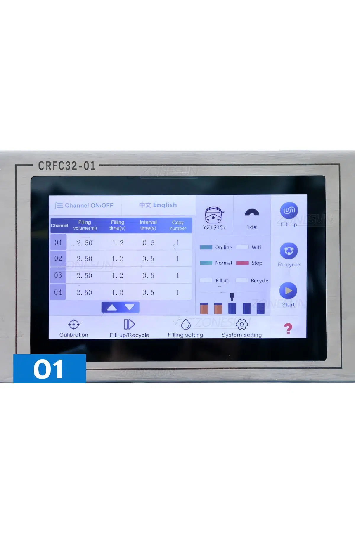 CRFC32 Peristaltik Pompa Tüp Dolum Makinesi Dokunmatik Ekranı Bal Parfüm Sıvı Dolum Makineleri İçin