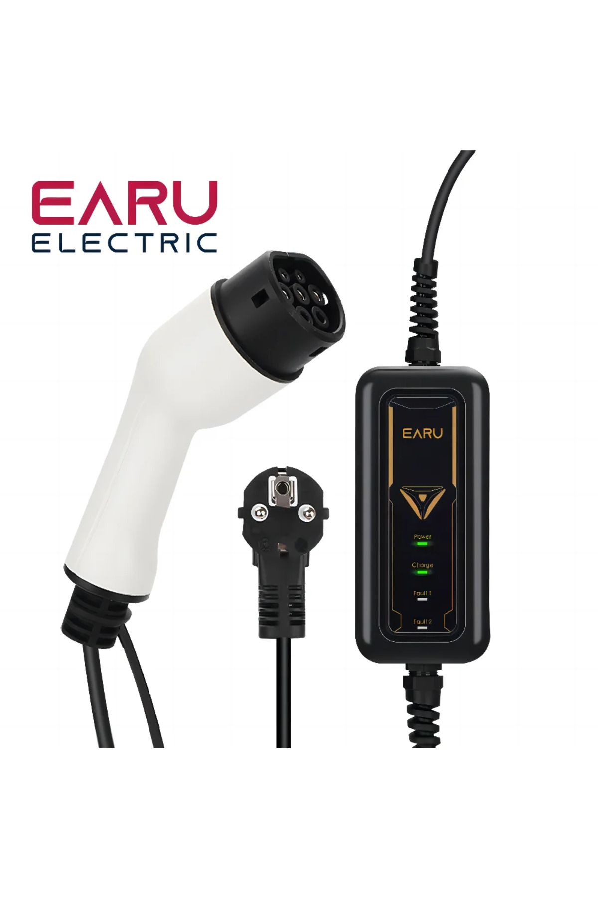 EARU Taşınabilir 16A 3.5 KW Elektrikli Araç Şarj İstasyonu 5 Metre Kablo EU Priz