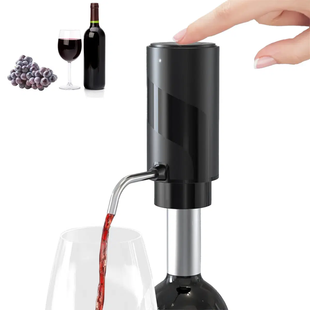 Haier Premium Şarj Edilebilir Dokunmatik Şarap Havalandırıcı & Şarjlı Dağıtıcı Dekantör 250 ml. 