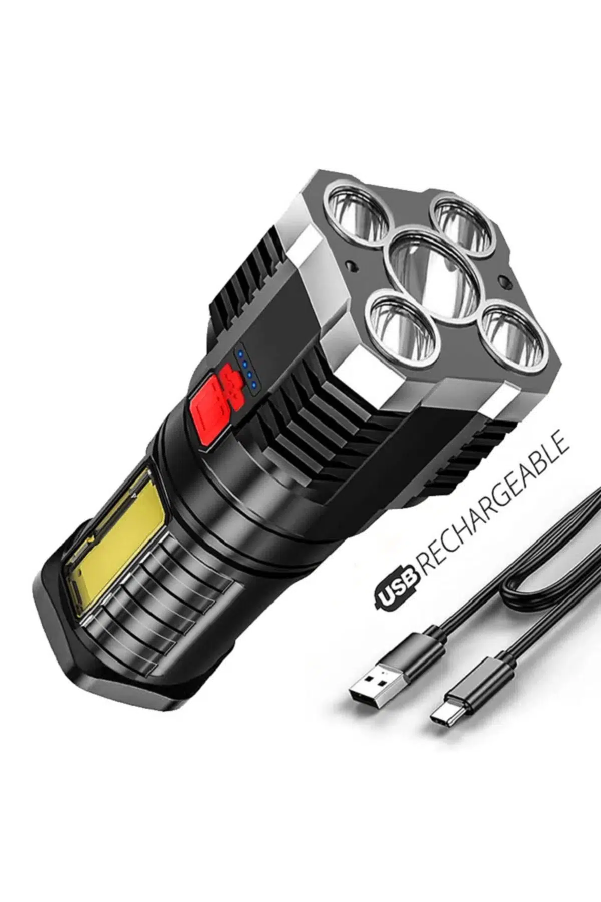 HY912 5 Ledli Ultra Güçlü USB Şarjlı Çok Amaçlı Suya Dayanıklı El Feneri & Outdoor Kamp Lambası