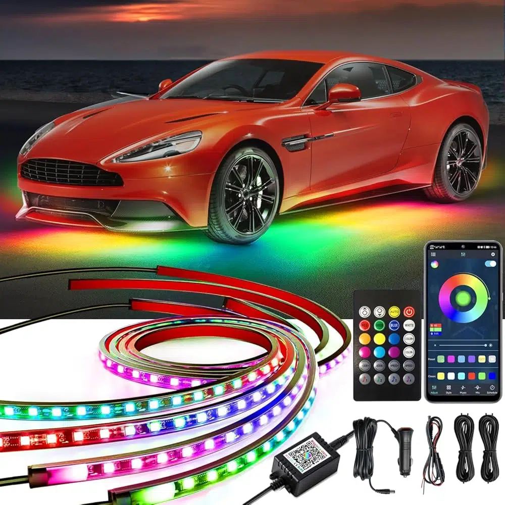 RGB LED Neon Undercar Glow 12V Araç Altı Şasi Dekoratif Aydınlatma Kiti APP + Kumanda Kontrollü