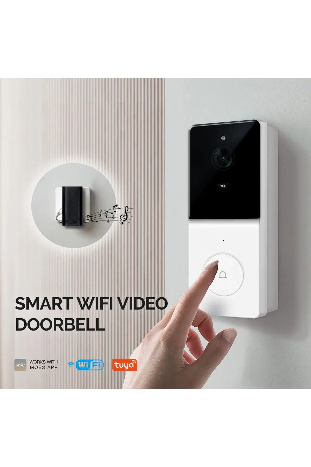 Tuya Destekli Wifi Akıllı Kapı Zili Kamerası 2 Yönlü Sesli İnterkom 140 ° Geniş Açılı Güvenlik
